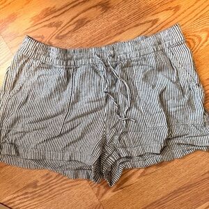 J. Crew Black and White Striped Women's Cargo Shorts